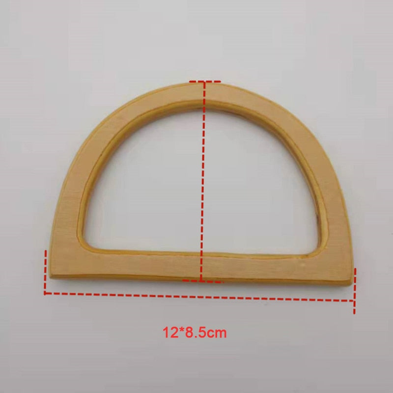 1 pair Round shaped Wooden Handle Replacement DIY Purse Handbag Bag Handles Ring Portable Bag Strap Tote Bag Accessories