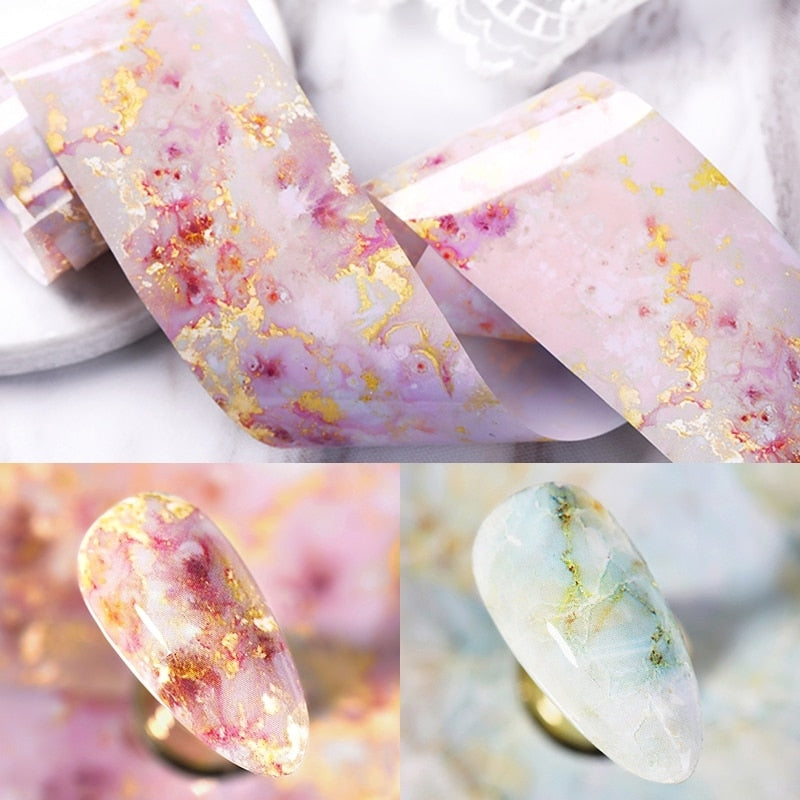 1 Roll Pink Gold Sliver Nail Foils Sparkly Sky Glitter Nail Art Transfer Stickers Slider Paper Nail Art Manicures Decoration New