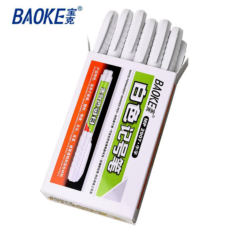 1/3PC Permanent Marker White Oil Ink Marker Pen Stationery 2.5mm Round Head Paint Pen Office School Marker Tire Pen Supplies