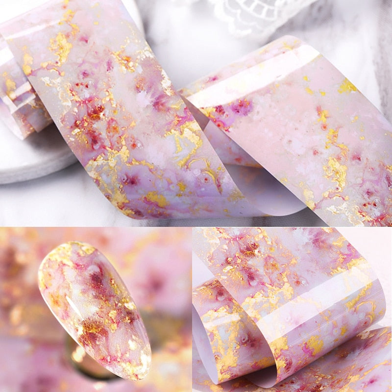 1 Roll Pink Gold Sliver Nail Foils Sparkly Sky Glitter Nail Art Transfer Stickers Slider Paper Nail Art Manicures Decoration New