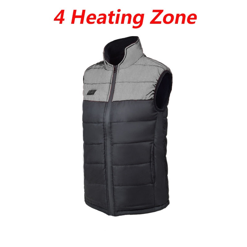 【Clearance】4 Zones Outdoor Heated Vest Women Electric Intelligent Heating Vest Jacket Slveeless Thermal Waistcoat Hiking Camping