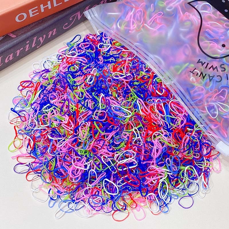 1000pcs/Pack Girls Colorful Small Disposable Rubber Bands Gum For Ponytail Hold Scrunchie Hair Bands Fashion Hair Accessories