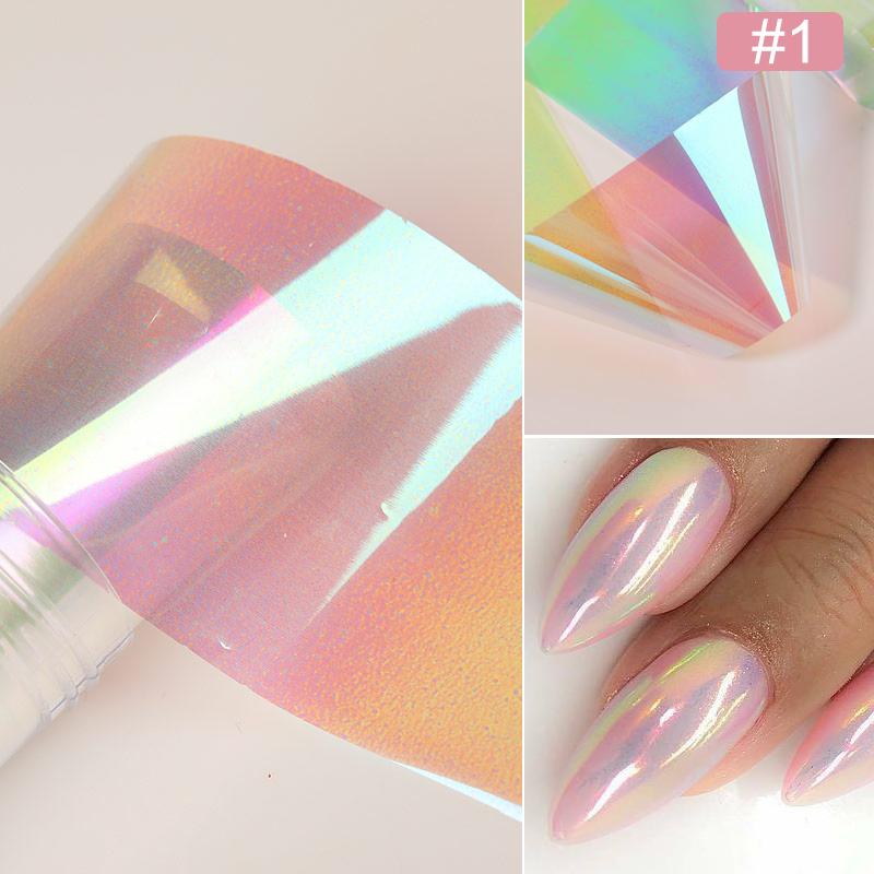 1 Roll Pink Gold Sliver Nail Foils Sparkly Sky Glitter Nail Art Transfer Stickers Slider Paper Nail Art Manicures Decoration New