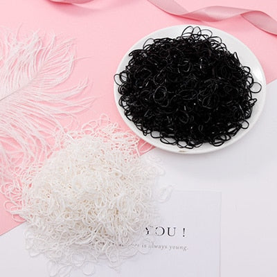 1000pcs/Pack Girls Colorful Small Disposable Rubber Bands Gum For Ponytail Hold Scrunchie Hair Bands Fashion Hair Accessories