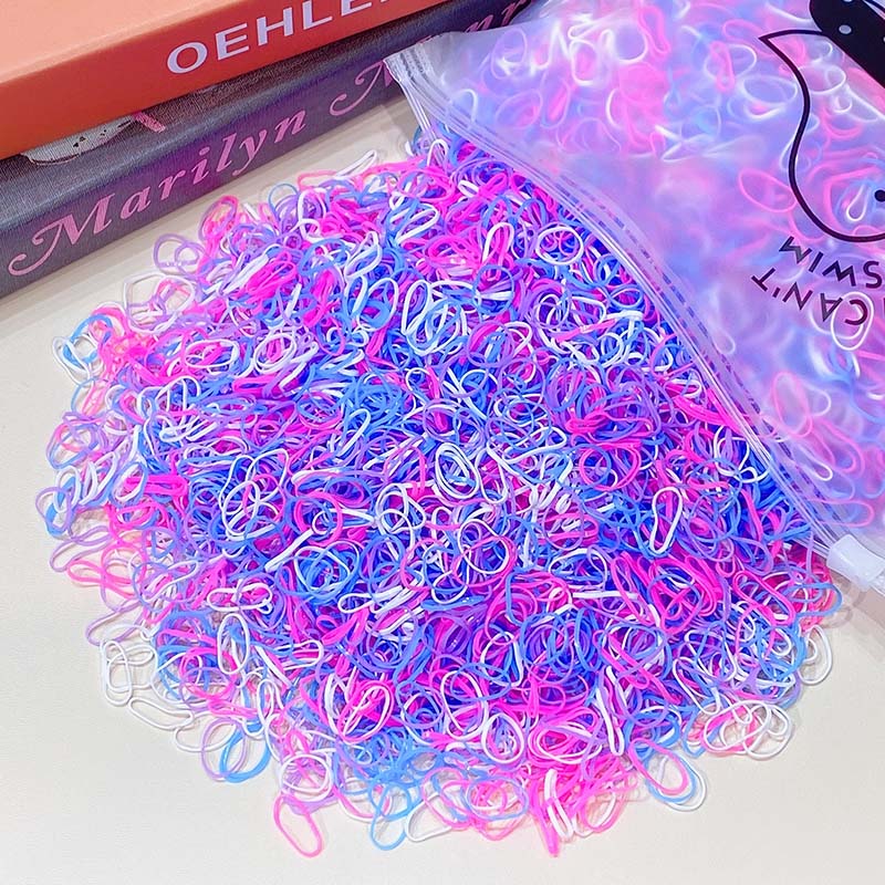 1000pcs/Pack Girls Colorful Small Disposable Rubber Bands Gum For Ponytail Hold Scrunchie Hair Bands Fashion Hair Accessories