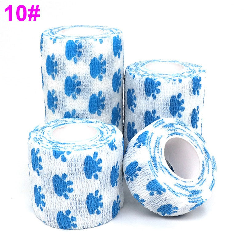 1 Pcs Printed Medical Self Adhesive Elastic Bandage 4.8m Colorful Sports Wrap Tape for Finger Joint Knee First Aid Kit Pet Tape