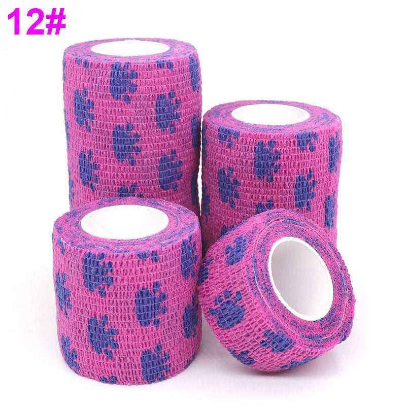 1 Pcs Printed Medical Self Adhesive Elastic Bandage 4.8m Colorful Sports Wrap Tape for Finger Joint Knee First Aid Kit Pet Tape