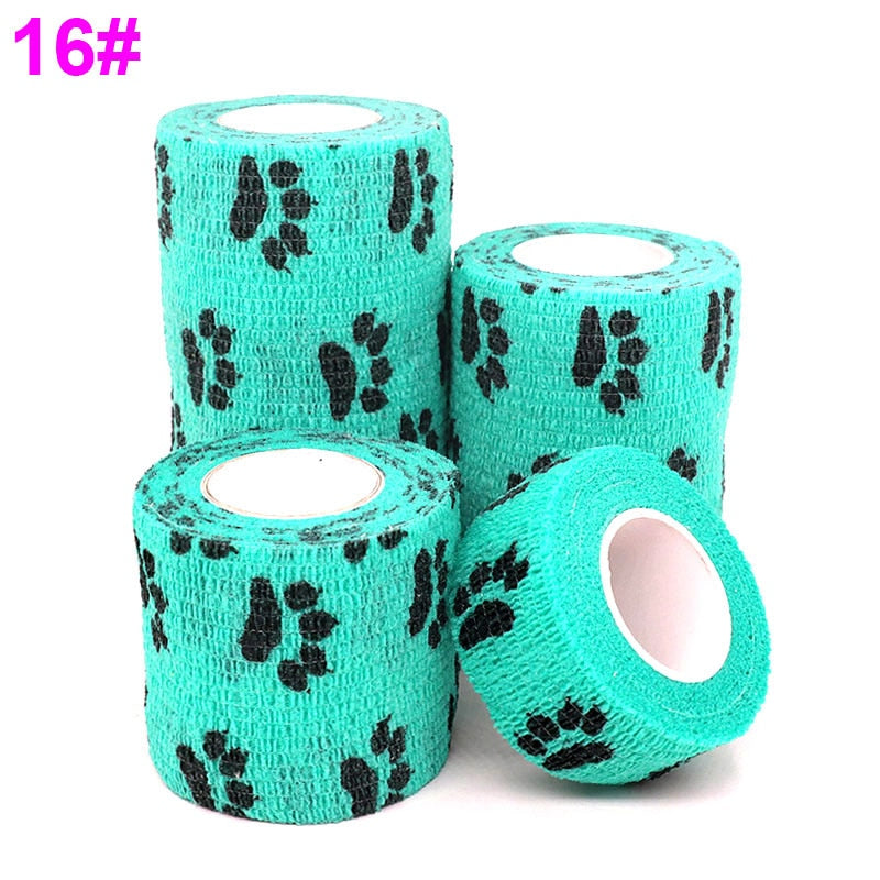 1 Pcs Printed Medical Self Adhesive Elastic Bandage 4.8m Colorful Sports Wrap Tape for Finger Joint Knee First Aid Kit Pet Tape