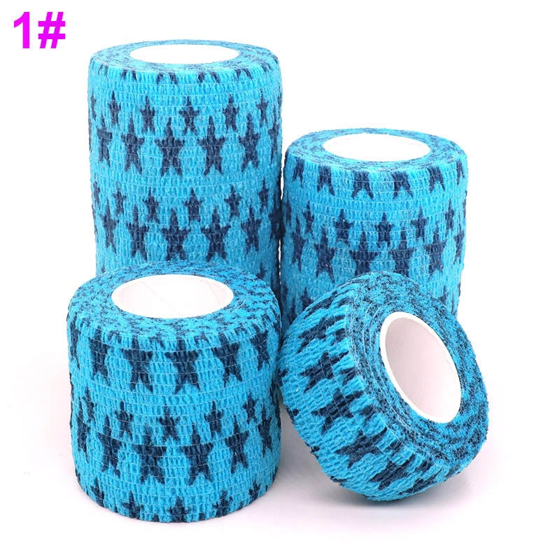 1 Pcs Printed Medical Self Adhesive Elastic Bandage 4.8m Colorful Sports Wrap Tape for Finger Joint Knee First Aid Kit Pet Tape