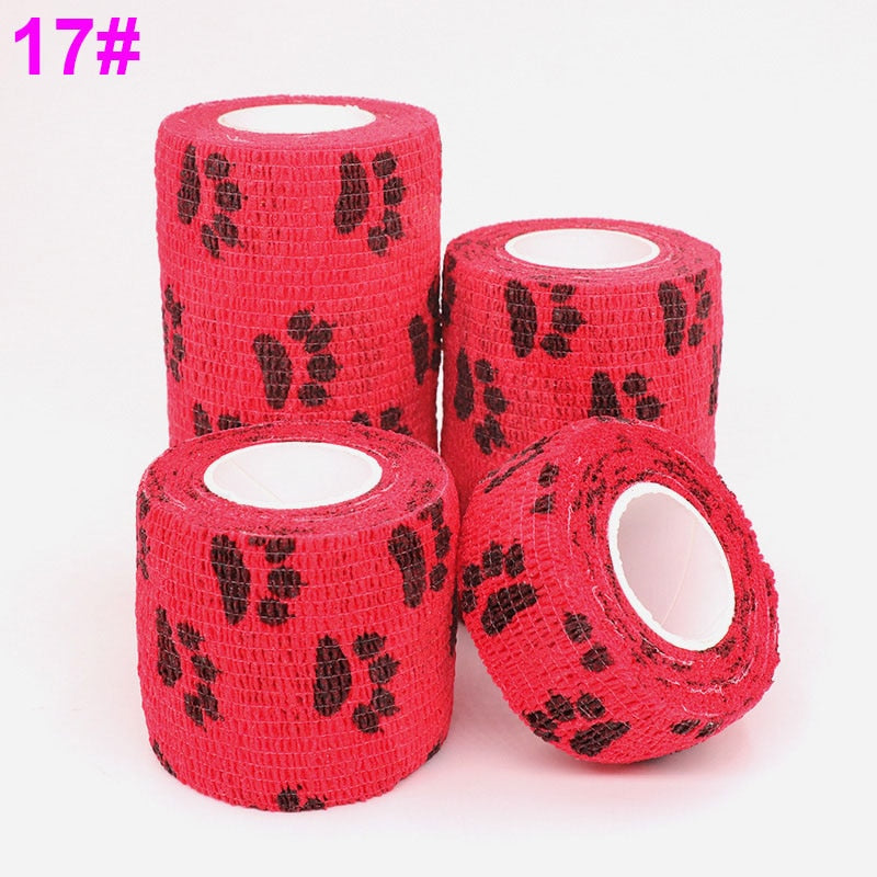 1 Pcs Printed Medical Self Adhesive Elastic Bandage 4.8m Colorful Sports Wrap Tape for Finger Joint Knee First Aid Kit Pet Tape