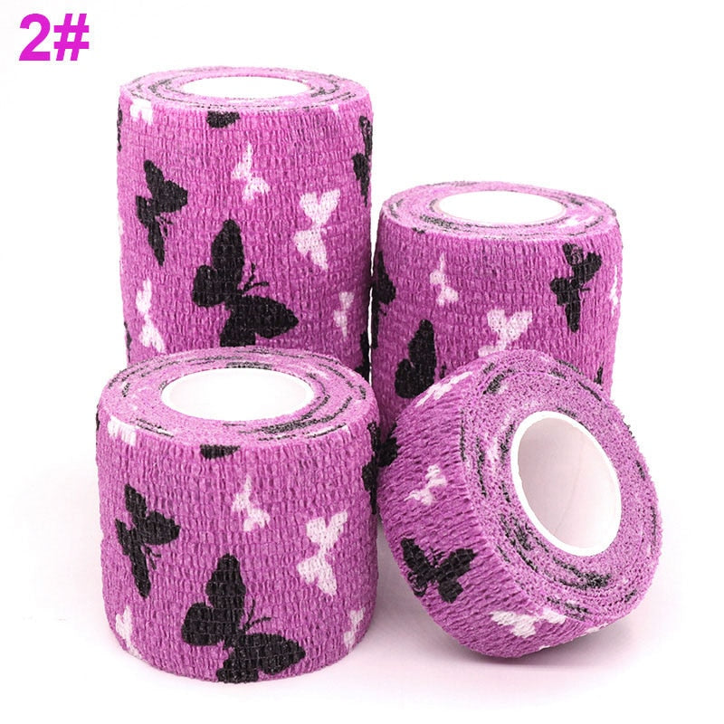 1 Pcs Printed Medical Self Adhesive Elastic Bandage 4.8m Colorful Sports Wrap Tape for Finger Joint Knee First Aid Kit Pet Tape