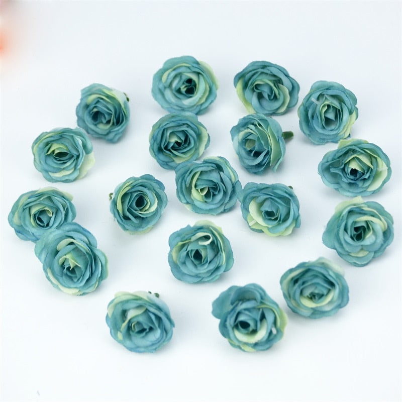 10/50/100pcs 2.5cm Mini Silk Artificial Rose Flower Heads For Wedding Party Home Decoration DIY Accessories Fake Flowers Craft