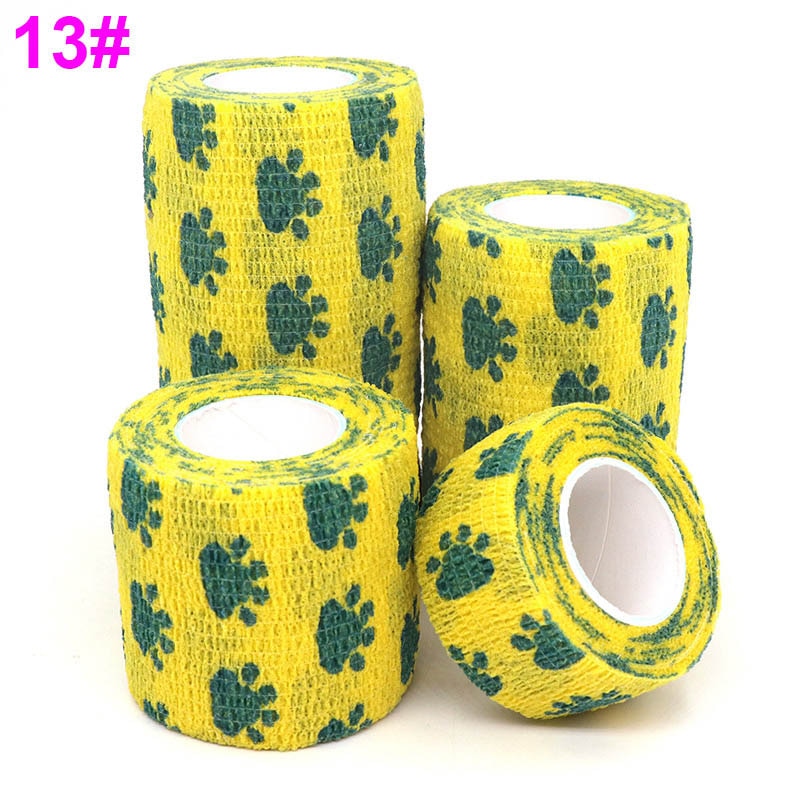 1 Pcs Printed Medical Self Adhesive Elastic Bandage 4.8m Colorful Sports Wrap Tape for Finger Joint Knee First Aid Kit Pet Tape