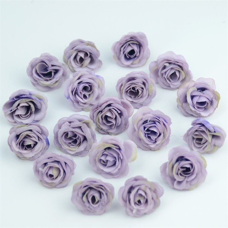 10/50/100pcs 2.5cm Mini Silk Artificial Rose Flower Heads For Wedding Party Home Decoration DIY Accessories Fake Flowers Craft