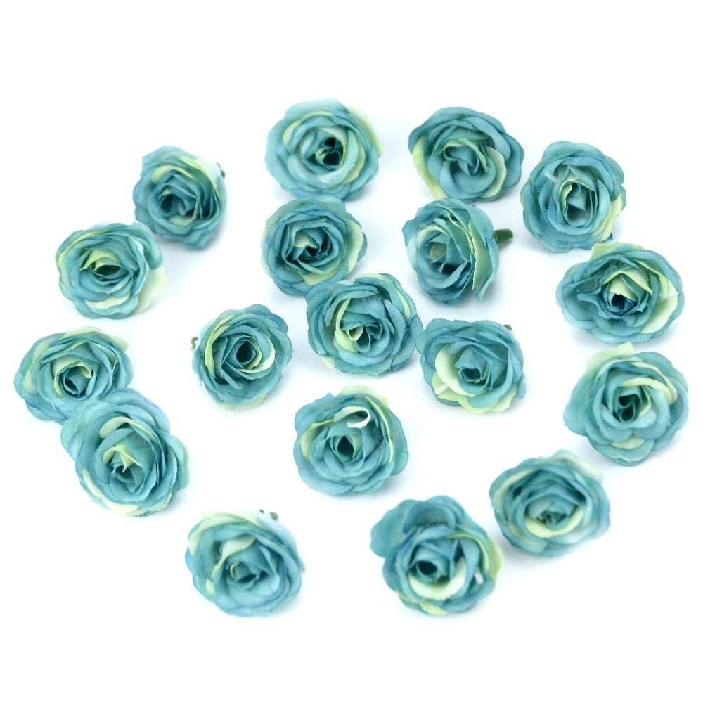 10/50/100pcs 2.5cm Mini Silk Artificial Rose Flower Heads For Wedding Party Home Decoration DIY Accessories Fake Flowers Craft