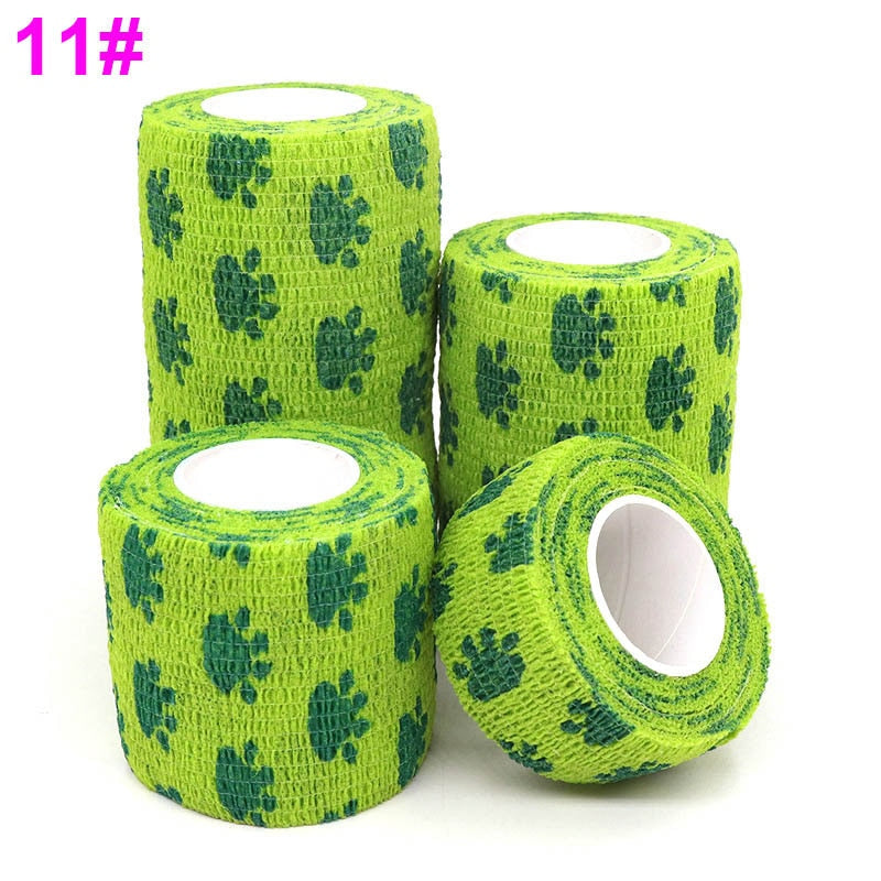 1 Pcs Printed Medical Self Adhesive Elastic Bandage 4.8m Colorful Sports Wrap Tape for Finger Joint Knee First Aid Kit Pet Tape