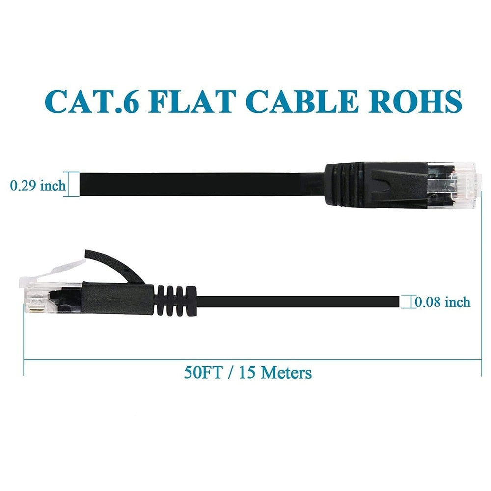 0.5m 1m 2m 3m 5m 10m 15m 20m 30m Cable CAT6 Flat Ethernet Cable RJ45 Patch LAN CAT 6 Network cable For Computer Router Laptop