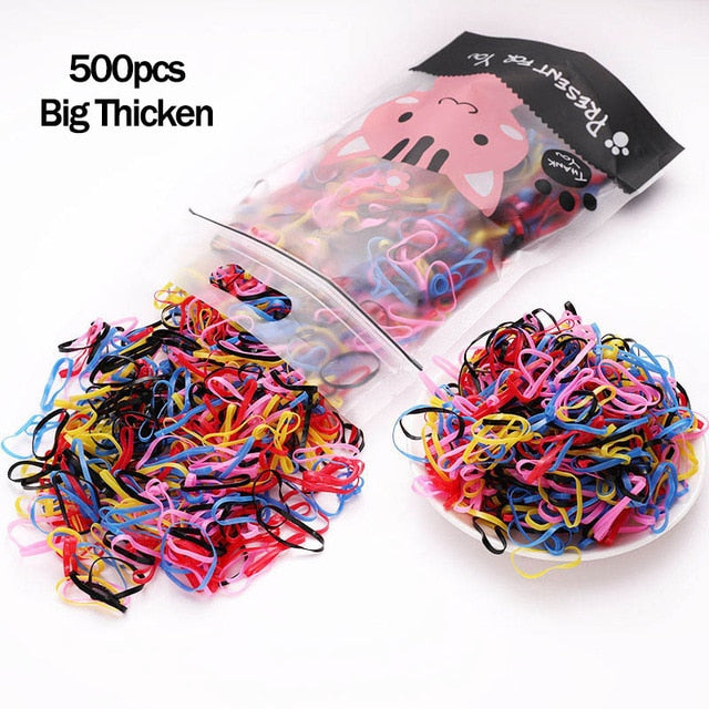 1000pcs/Pack Girls Colorful Small Disposable Rubber Bands Gum For Ponytail Hold Scrunchie Hair Bands Fashion Hair Accessories