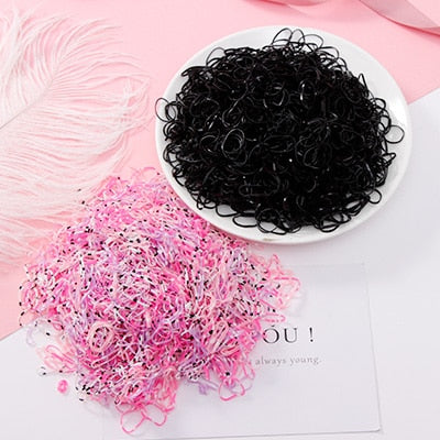 1000pcs/Pack Girls Colorful Small Disposable Rubber Bands Gum For Ponytail Hold Scrunchie Hair Bands Fashion Hair Accessories