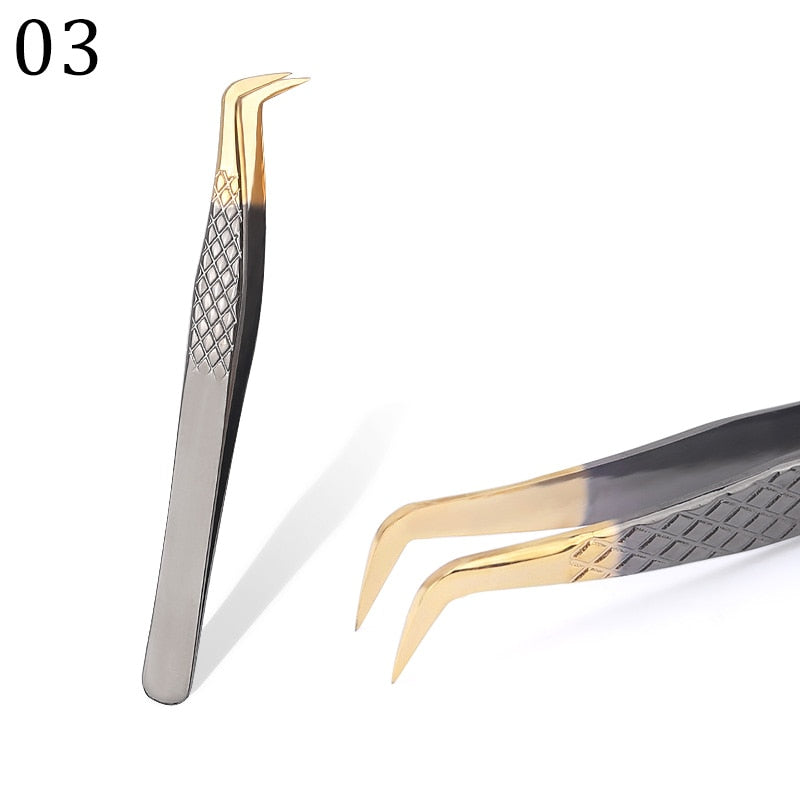 1 Pcs Eyelashes Tweezers Stainless Steel superhard Tweezers High Precision Anti-static tweezers for Eyelash Extensions