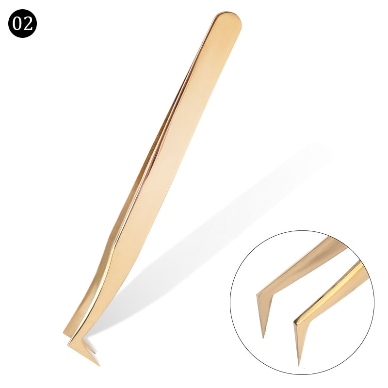 1 Pcs Eyelashes Tweezers Stainless Steel superhard Tweezers High Precision Anti-static tweezers for Eyelash Extensions