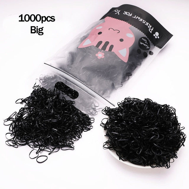 1000pcs/Pack Girls Colorful Small Disposable Rubber Bands Gum For Ponytail Hold Scrunchie Hair Bands Fashion Hair Accessories