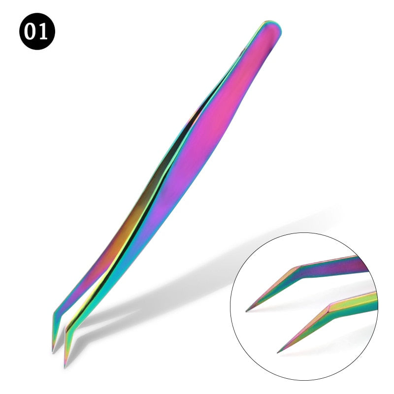 1 Pcs Eyelashes Tweezers Stainless Steel superhard Tweezers High Precision Anti-static tweezers for Eyelash Extensions