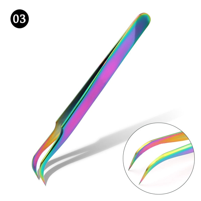 1 Pcs Eyelashes Tweezers Stainless Steel superhard Tweezers High Precision Anti-static tweezers for Eyelash Extensions