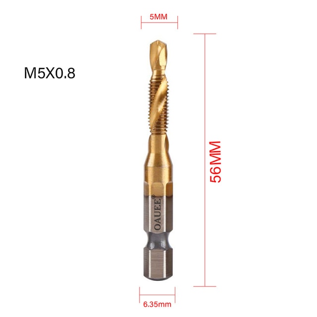 1/2/3/6Pcs Tap Drill Bit Hex Shank Titanium Plated HSS Screw Thread Bit Screw Machine Compound Tap M3 M4 M5 M6 M8 M10 Hand Tools