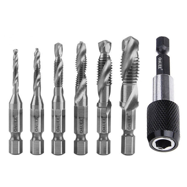 1/2/3/6Pcs Tap Drill Bit Hex Shank Titanium Plated HSS Screw Thread Bit Screw Machine Compound Tap M3 M4 M5 M6 M8 M10 Hand Tools