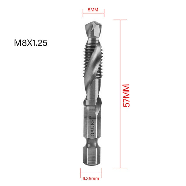 1/2/3/6Pcs Tap Drill Bit Hex Shank Titanium Plated HSS Screw Thread Bit Screw Machine Compound Tap M3 M4 M5 M6 M8 M10 Hand Tools