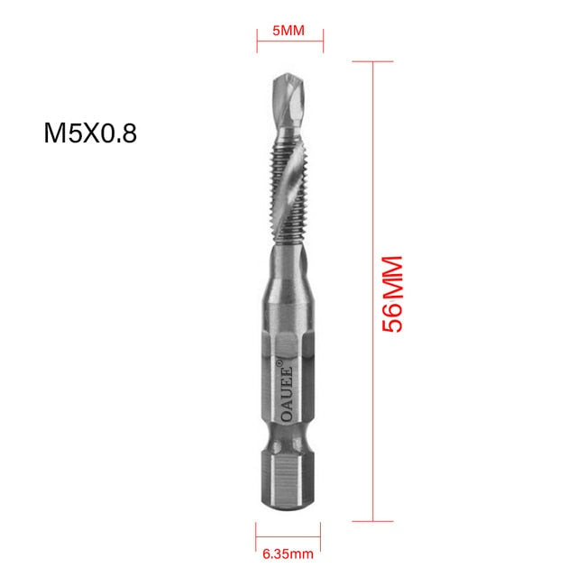 1/2/3/6Pcs Tap Drill Bit Hex Shank Titanium Plated HSS Screw Thread Bit Screw Machine Compound Tap M3 M4 M5 M6 M8 M10 Hand Tools