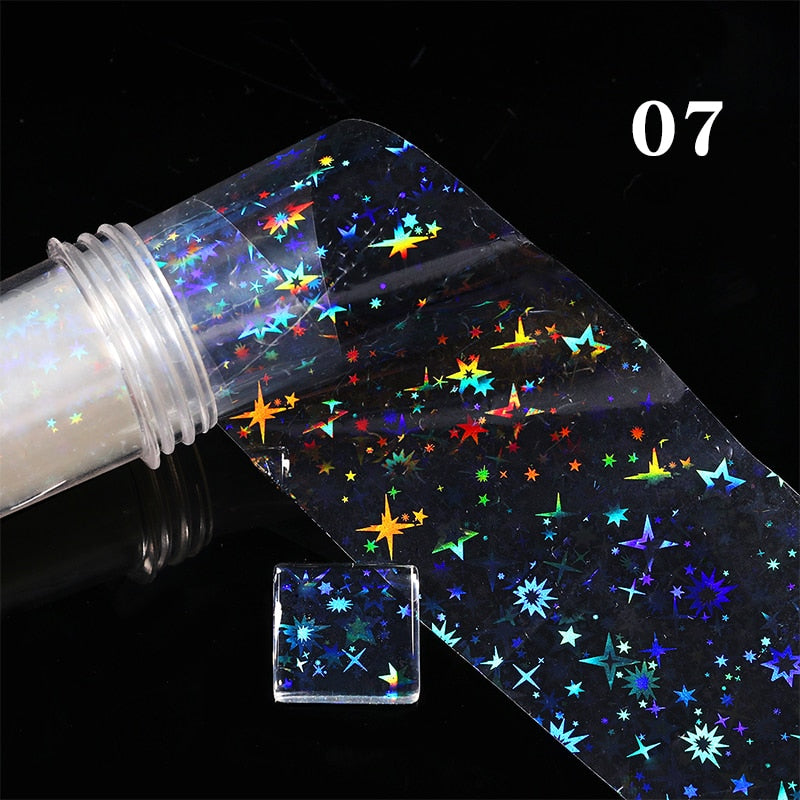 1 Roll Pink Gold Sliver Nail Foils Sparkly Sky Glitter Nail Art Transfer Stickers Slider Paper Nail Art Manicures Decoration New