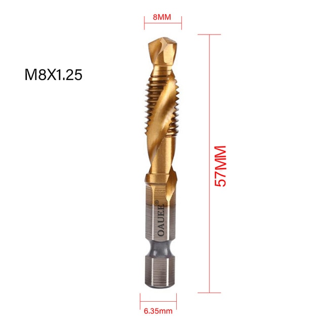 1/2/3/6Pcs Tap Drill Bit Hex Shank Titanium Plated HSS Screw Thread Bit Screw Machine Compound Tap M3 M4 M5 M6 M8 M10 Hand Tools