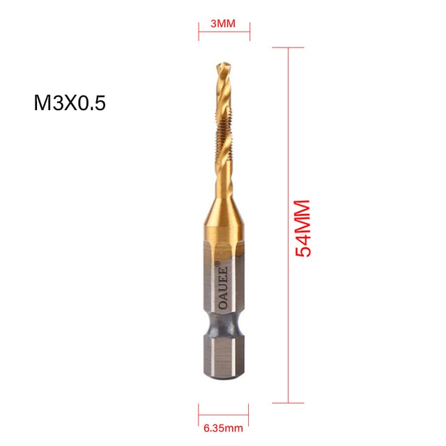 1/2/3/6Pcs Tap Drill Bit Hex Shank Titanium Plated HSS Screw Thread Bit Screw Machine Compound Tap M3 M4 M5 M6 M8 M10 Hand Tools