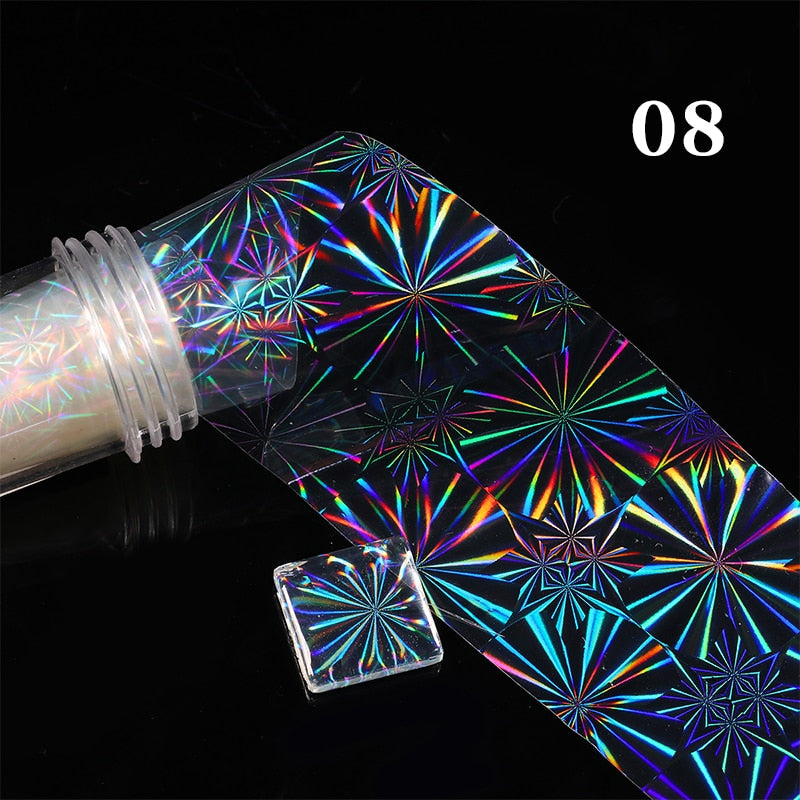 1 Roll Pink Gold Sliver Nail Foils Sparkly Sky Glitter Nail Art Transfer Stickers Slider Paper Nail Art Manicures Decoration New