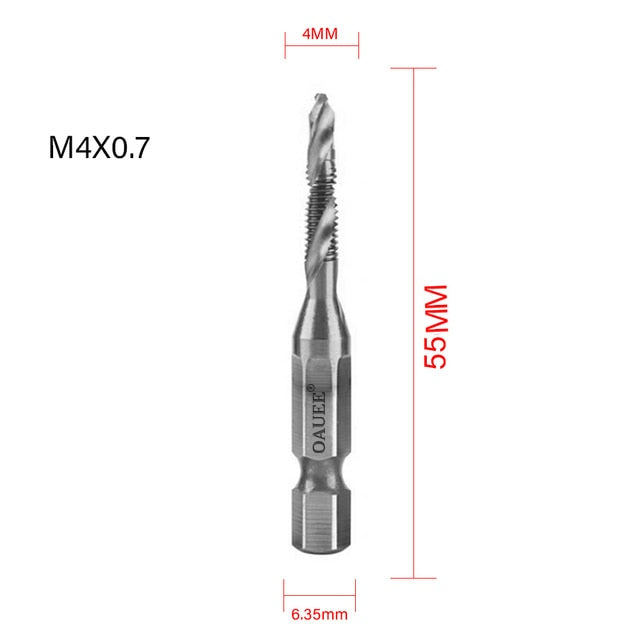 1/2/3/6Pcs Tap Drill Bit Hex Shank Titanium Plated HSS Screw Thread Bit Screw Machine Compound Tap M3 M4 M5 M6 M8 M10 Hand Tools