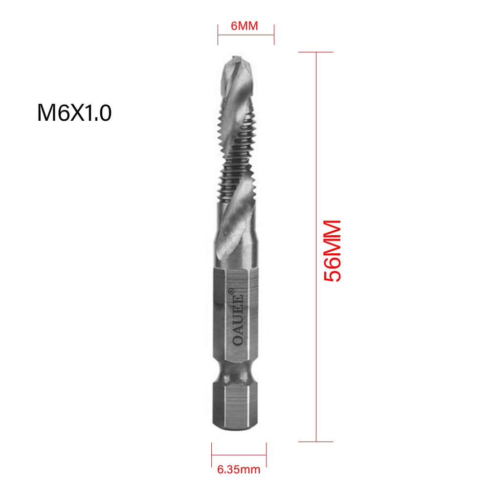 1/2/3/6Pcs Tap Drill Bit Hex Shank Titanium Plated HSS Screw Thread Bit Screw Machine Compound Tap M3 M4 M5 M6 M8 M10 Hand Tools