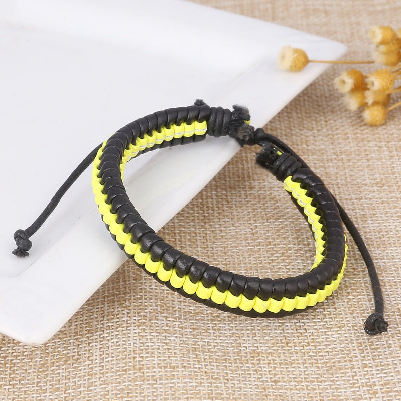 ZOSHI Trendy Genuine Leather Bracelets Mens Multilayer Braided Rope Bracelets Male Female Bracelets Retro Jewelry