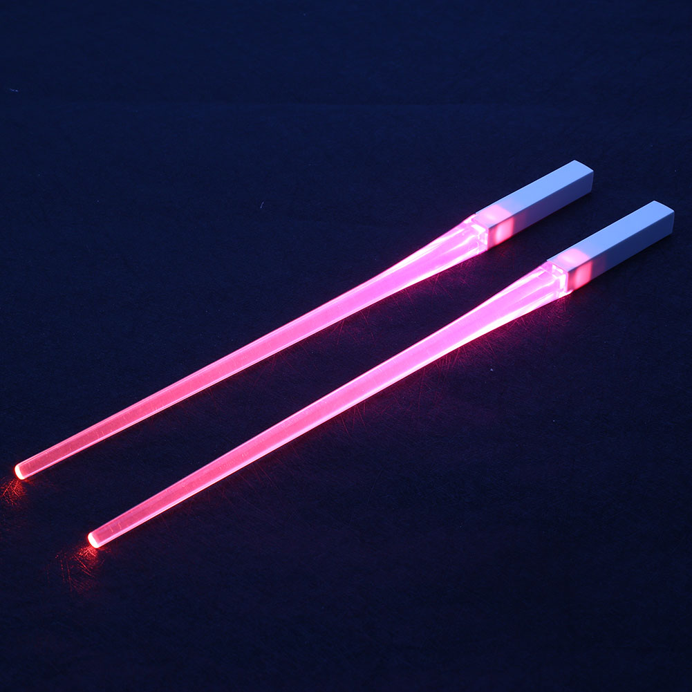 1 Pair LED Luminous Cool Chopsticks Light Up Durable Lightweight Kitchen Dinning Room Party Food Safe Tableware Multi-color Hot