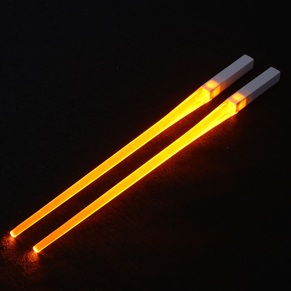 1 Pair LED Luminous Cool Chopsticks Light Up Durable Lightweight Kitchen Dinning Room Party Food Safe Tableware Multi-color Hot