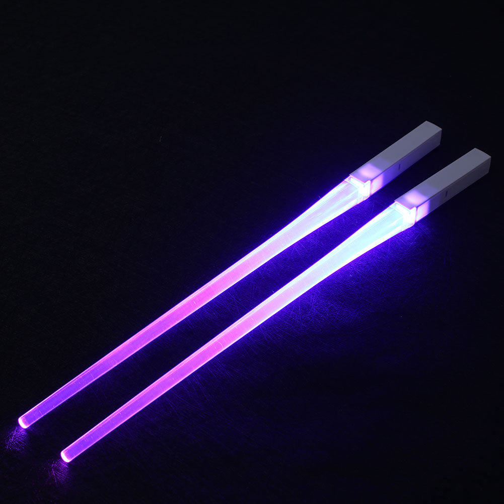 1 Pair LED Luminous Cool Chopsticks Light Up Durable Lightweight Kitchen Dinning Room Party Food Safe Tableware Multi-color Hot