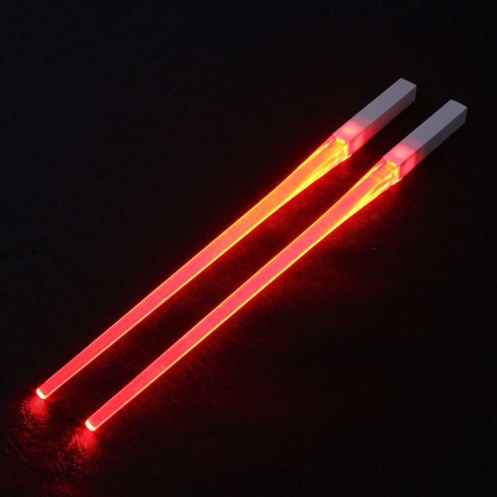 1 Pair LED Luminous Cool Chopsticks Light Up Durable Lightweight Kitchen Dinning Room Party Food Safe Tableware Multi-color Hot