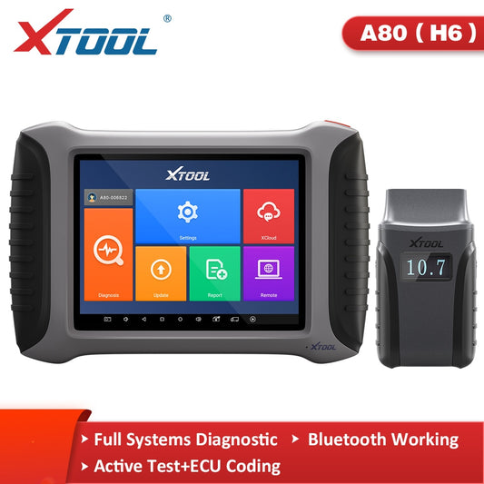 XTOOL A80 Automotive Full System Diagnosis Tool BT/WIFI Connection ECU Coding Active Test Scanner 31+Reset Functions Free Update