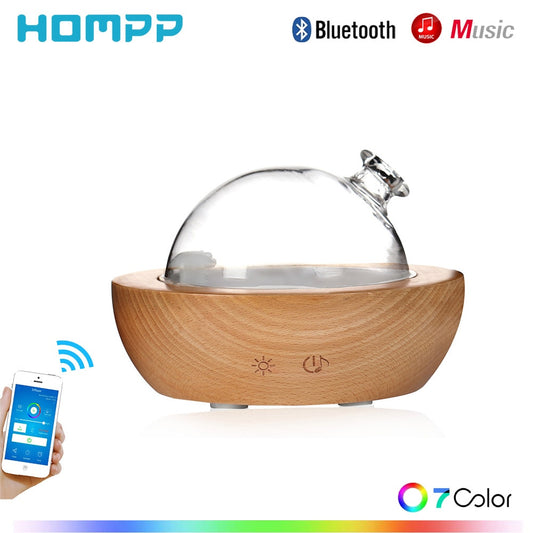 WOW! Wood Humidifier Diffuser 150ML Bluetooth Spray Aroma Mute Large Capacity Night Light Wooden Aromatherapy Machine  for Home