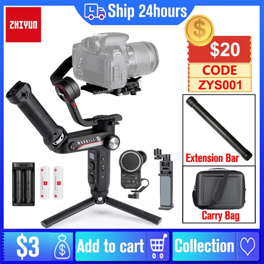 Zhiyun WEEBILL S 3-Axis Gimbal Stabilizer for Mirrorless and DSLR Camera Sony A7 III A6000 Nikon Panasonic GH5 Canon WEEBILL LAB